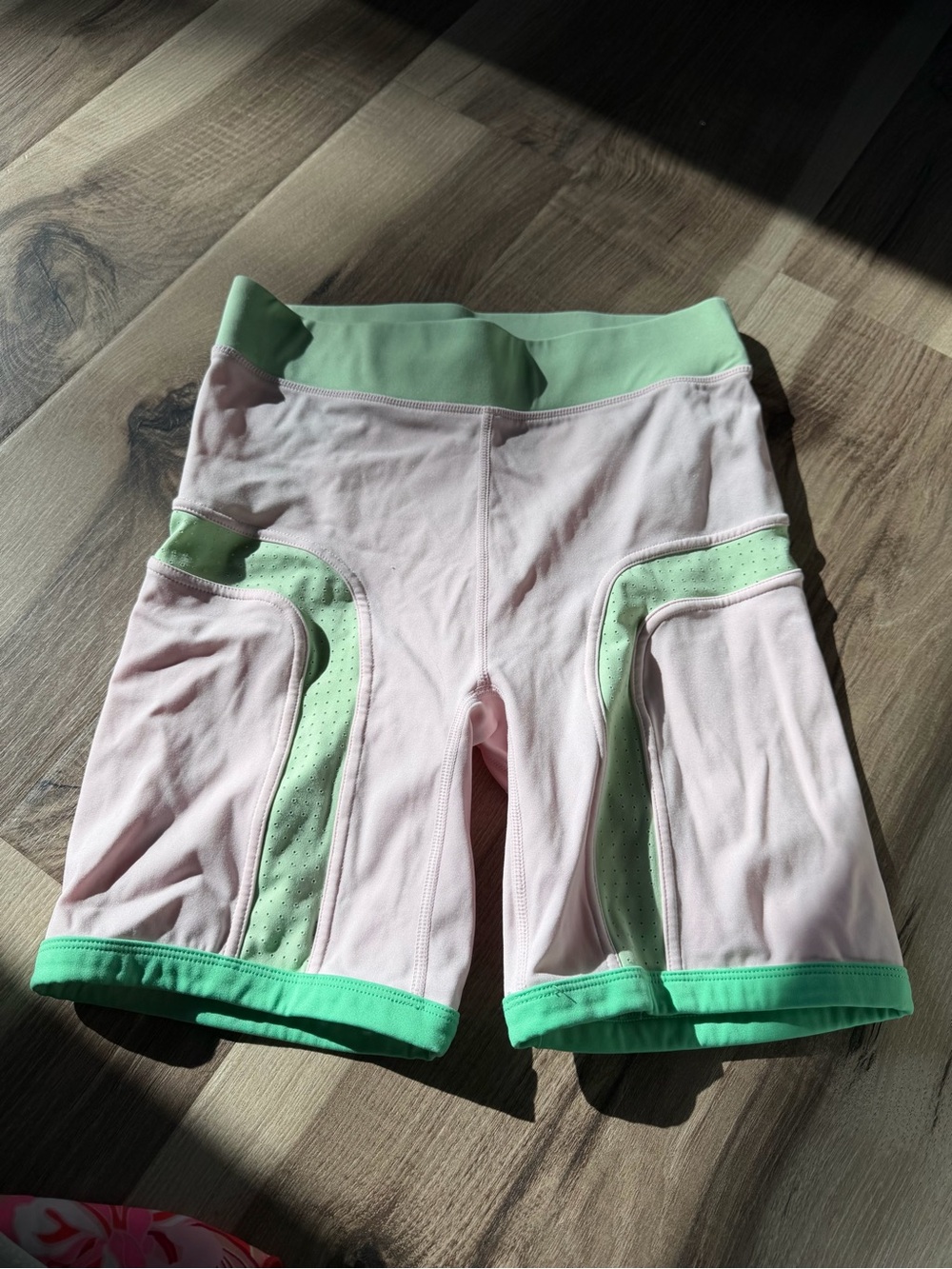 Fabletics Pink and Mint Green Bike Shorts